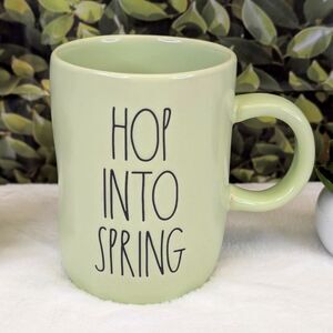 Rae Dunn HOP INTO SPRING Green Ceramic Mug